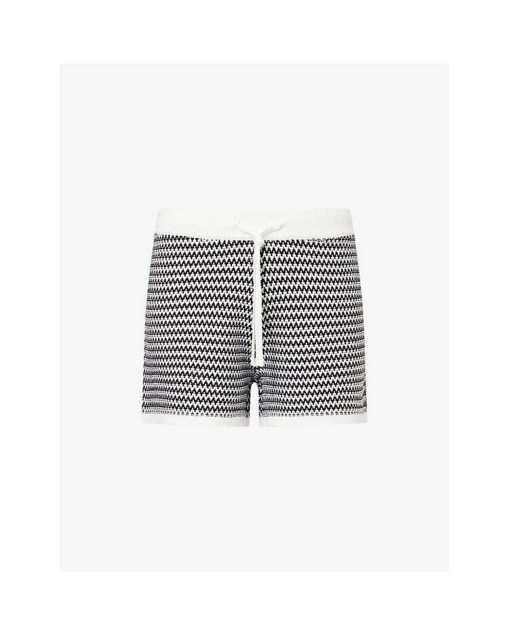 Varley Multicolor Villiers Zigzag-Pattern Cotton Shorts