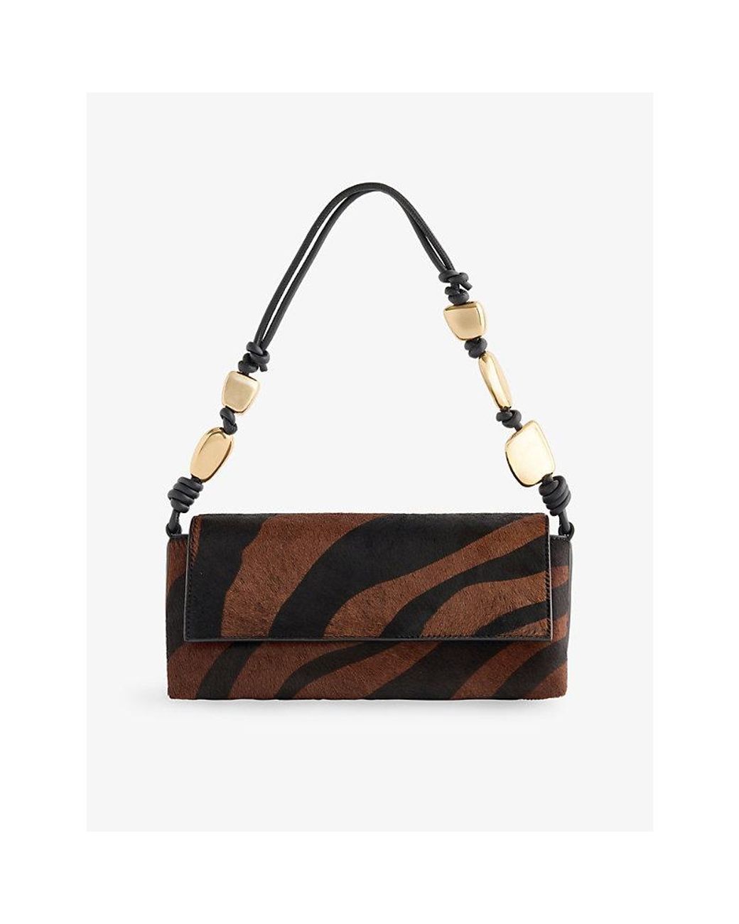 Jonathan Simkhai Black Piedra Pony-Hair Leather Shoulder Bag