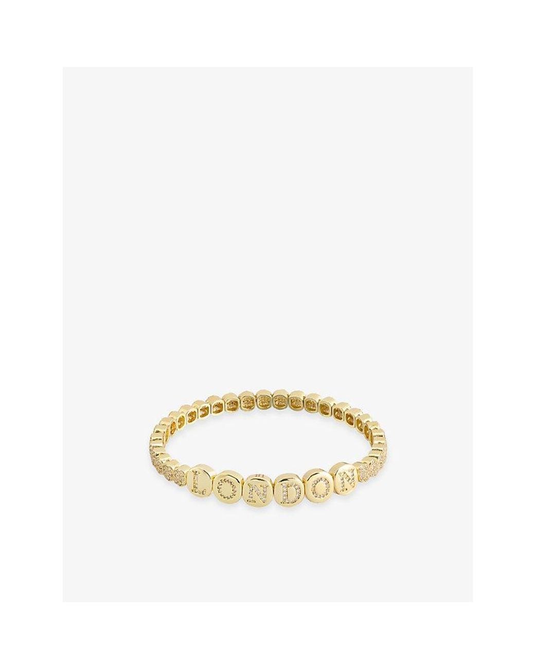 Lisa Gozlan Metallic London Mixer 18Ct-Plated Brass And Cubic Zirconia Bracelet