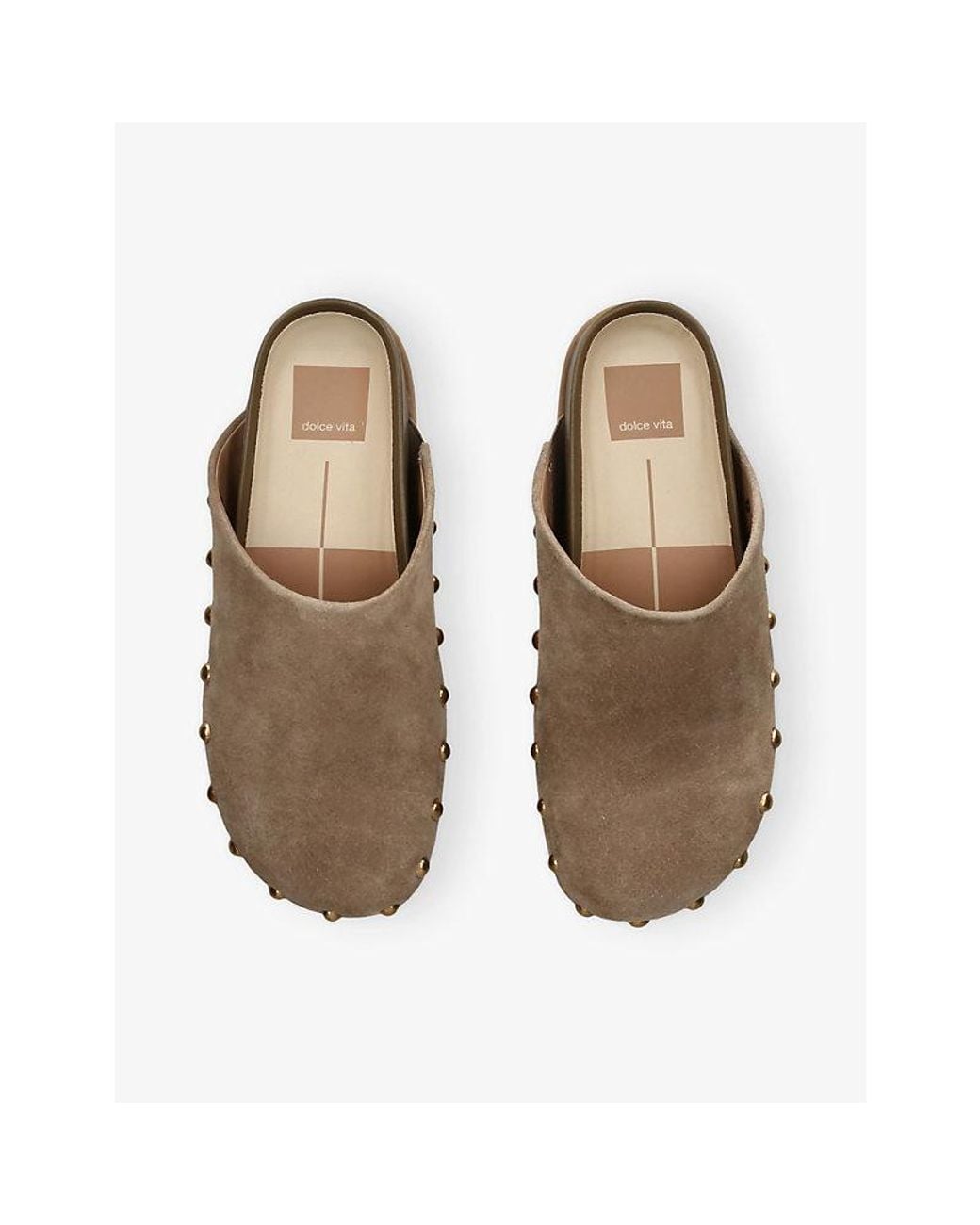 Dolce Vita Brown Joney Studded Suede Mules