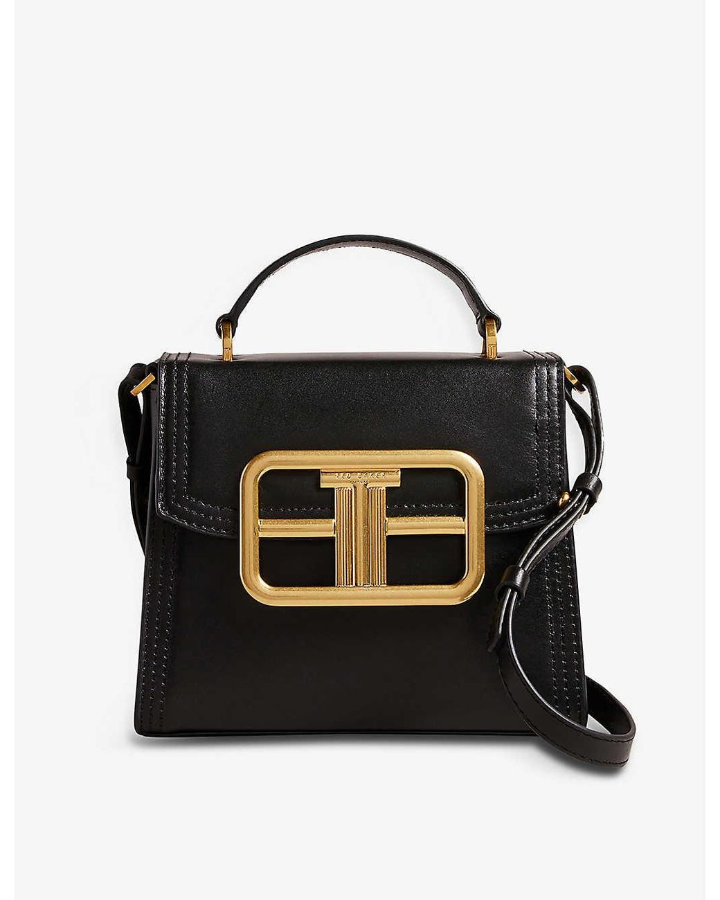 Ted Baker Tikina Tbranded Top Handle Leather Bag in Black Lyst