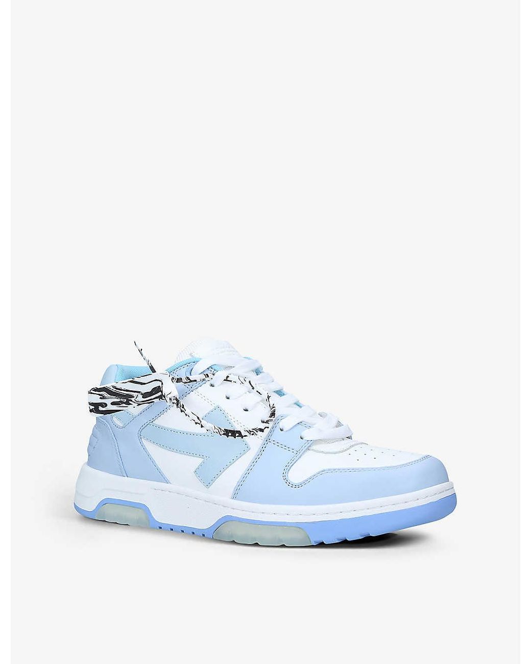 Off-White c/o Virgil Abloh Out Of Office Logo-embroidered Leather Low-top  Trainers in Blue for Men | Lyst