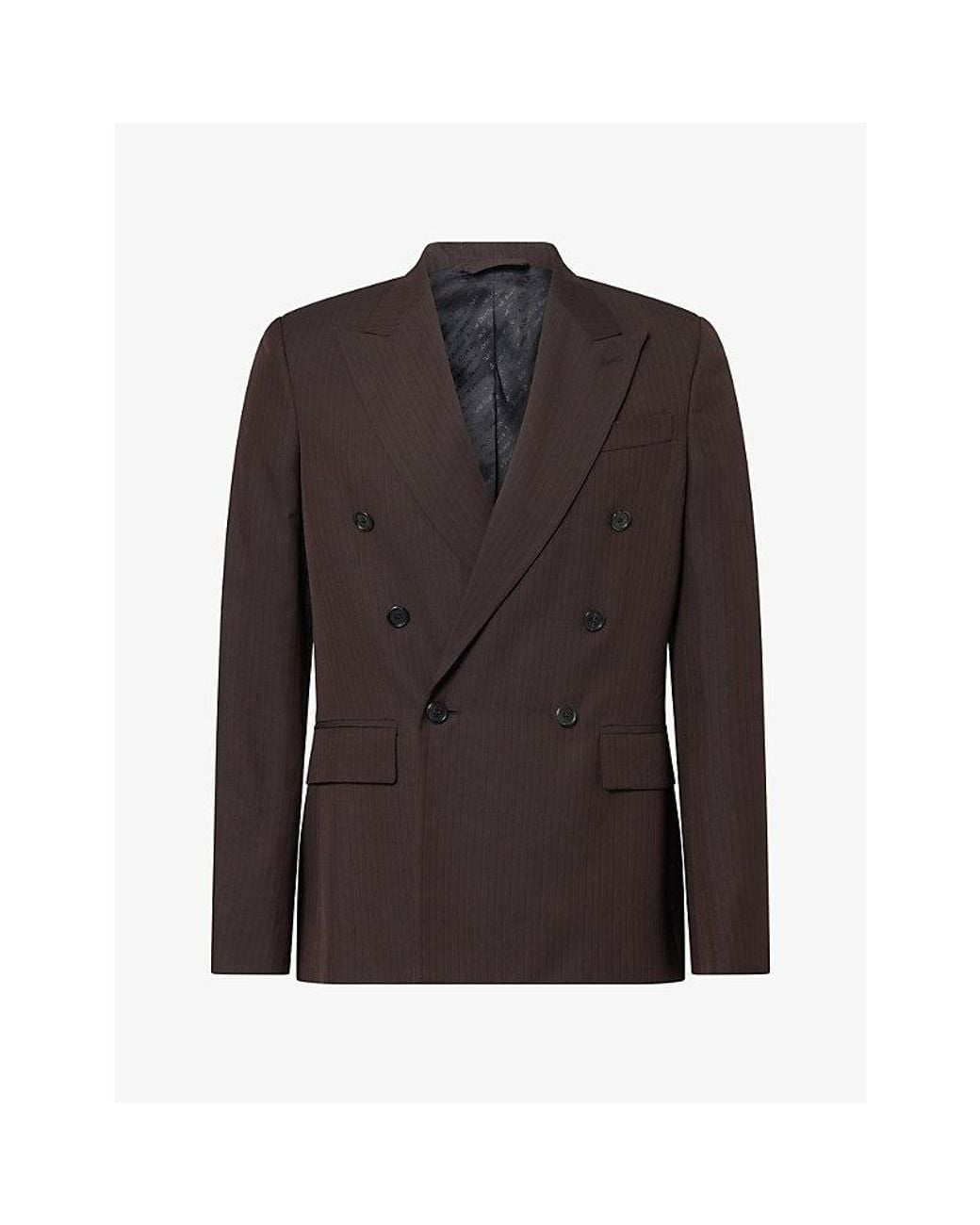 Acne Black Jason Fluid Herringbone Double-Breasted Blazer for men