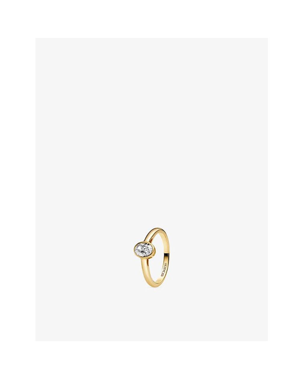 Sif Jakobs Metallic Sardinien Ovale Piccolo 18Ct- Plated Sterling- And Zirconia Ring