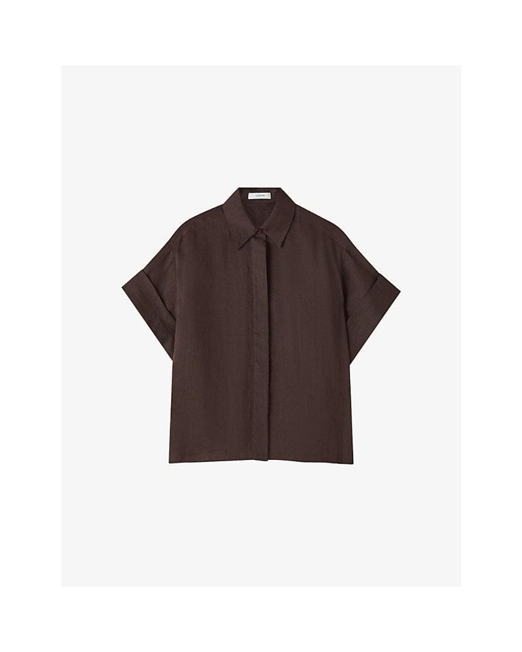 Joseph Brown Justi Short-Sleeved Ramie Blouse