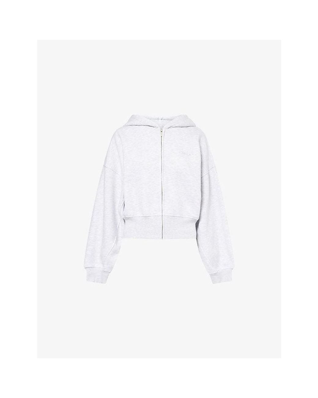 WE Are Tala White Cocoon Zip-Through Cotton-Blend Hoody
