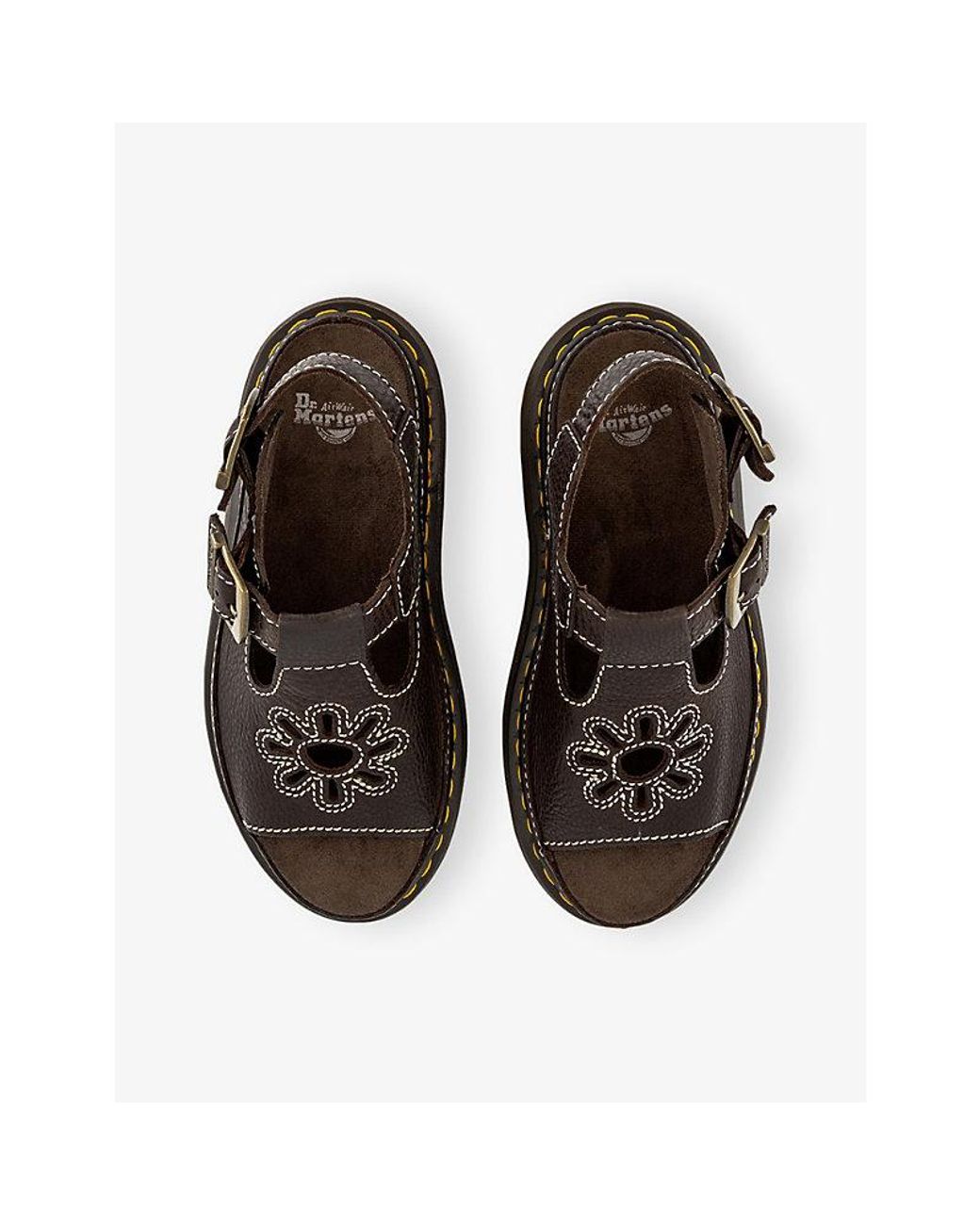 Dr. Martens Brown Dunnet Flower Leather Sandals