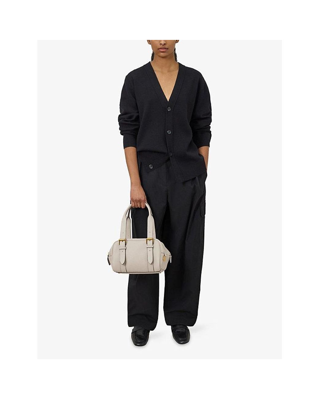 Mulberry White Boston Small Leather Grab Bag