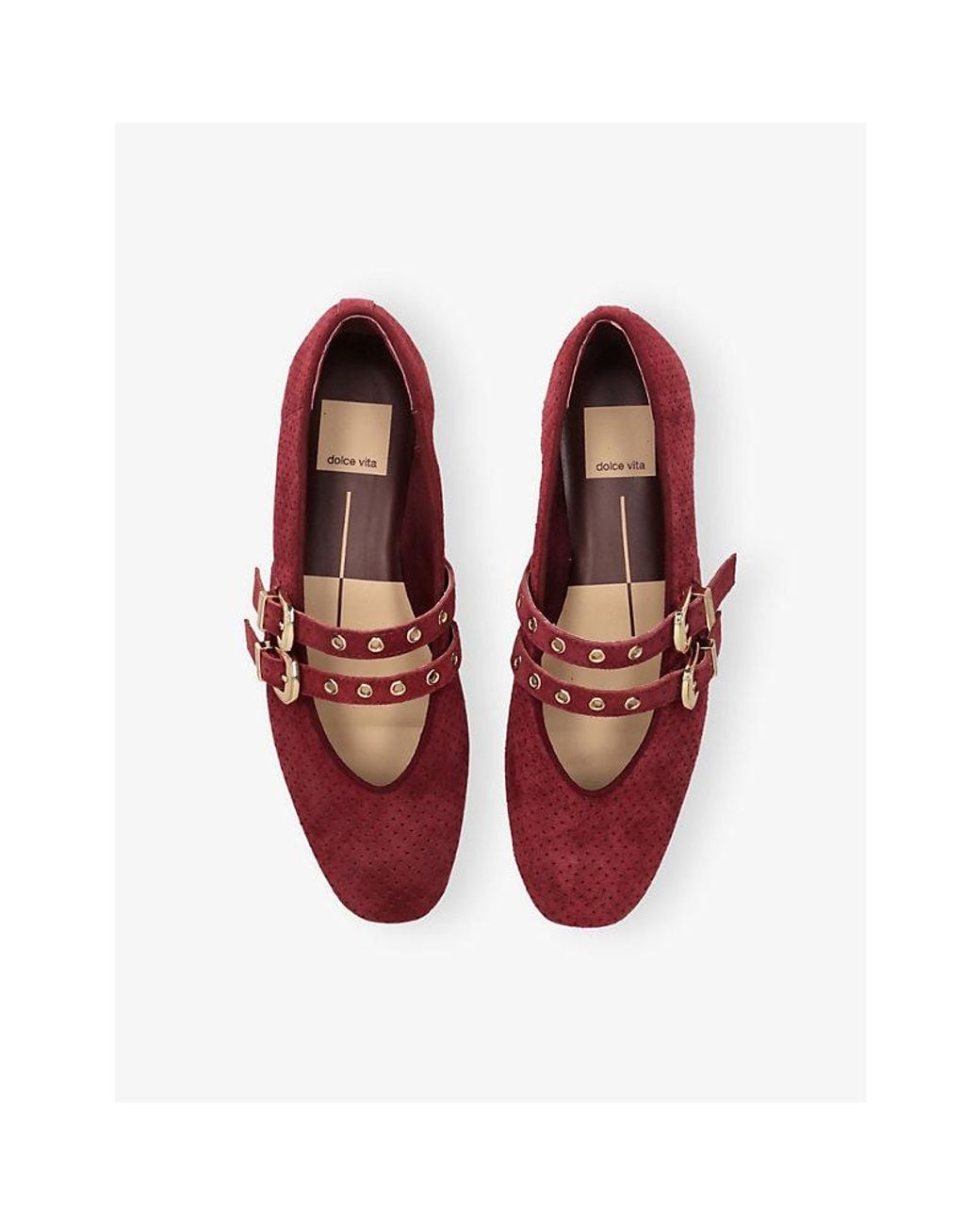 Dolce Vita Red Baylee Grommet Suede Ballet Flats