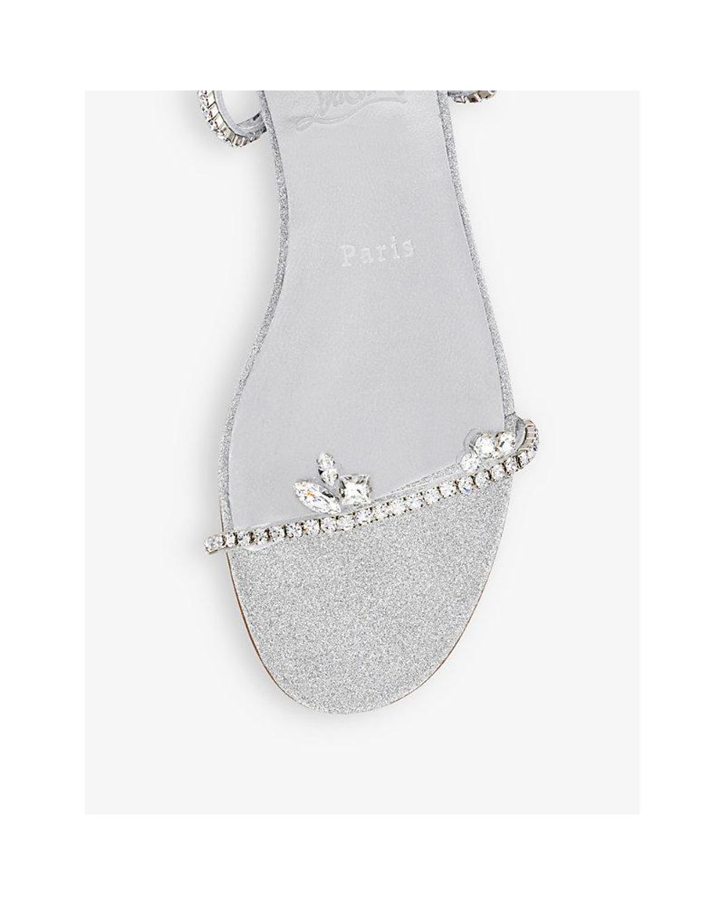 Christian Louboutin Just Queenie Glitter-leather And Pvc Sandals in White |  Lyst