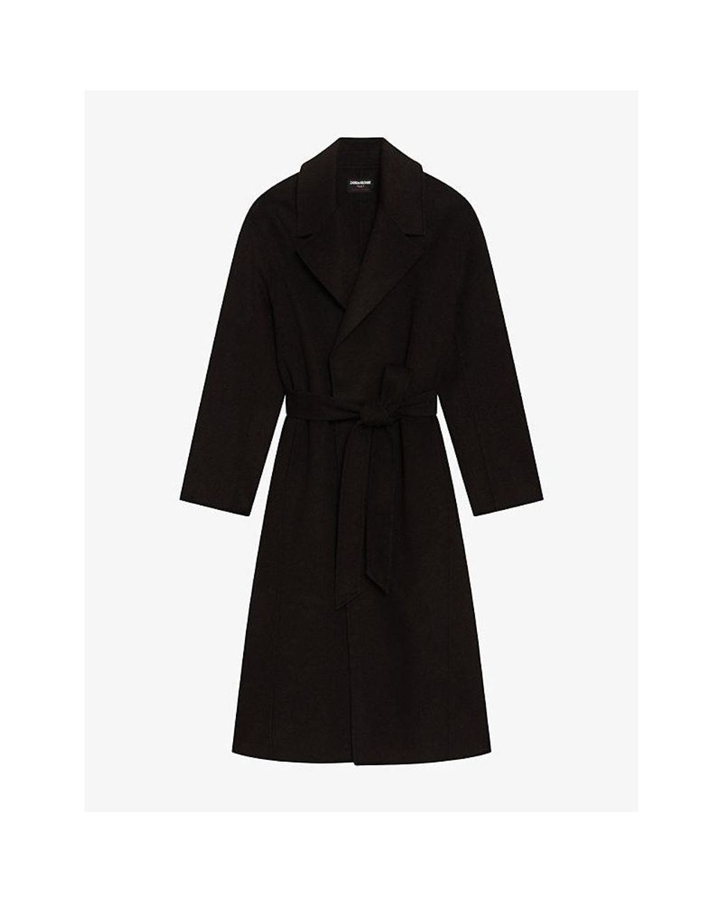 Zadig & Voltaire Black Meli Double-Face Wool-Blend Coat