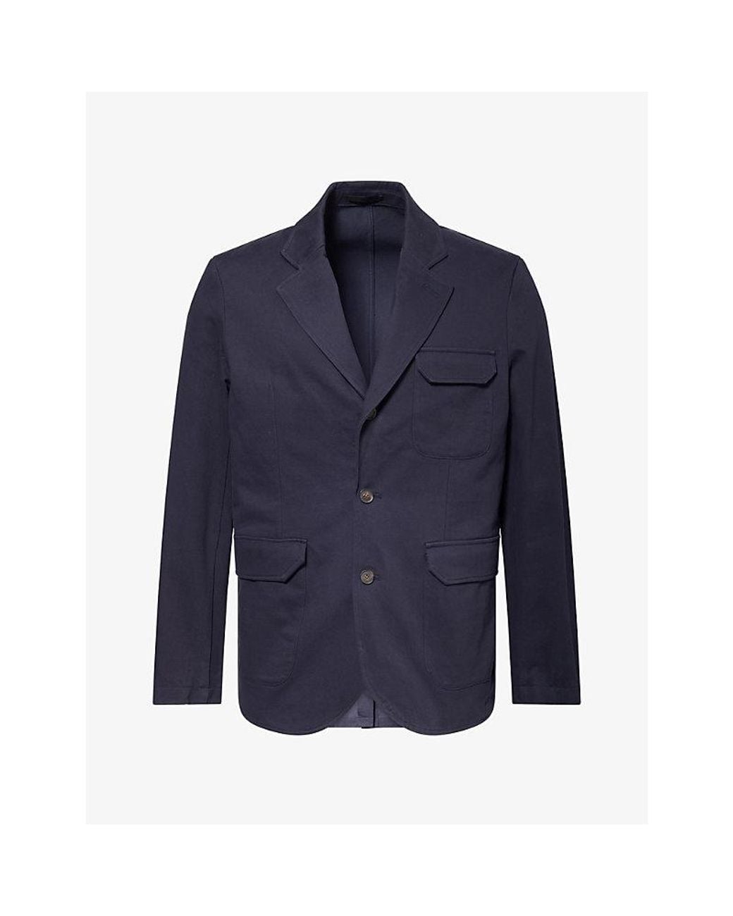 Paul Smith Blue Utility Single-Breasted Cotton Blazer for men