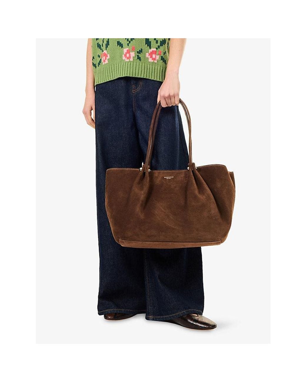 Weekend by Maxmara Brown Pasticcino Suede Tote Bag