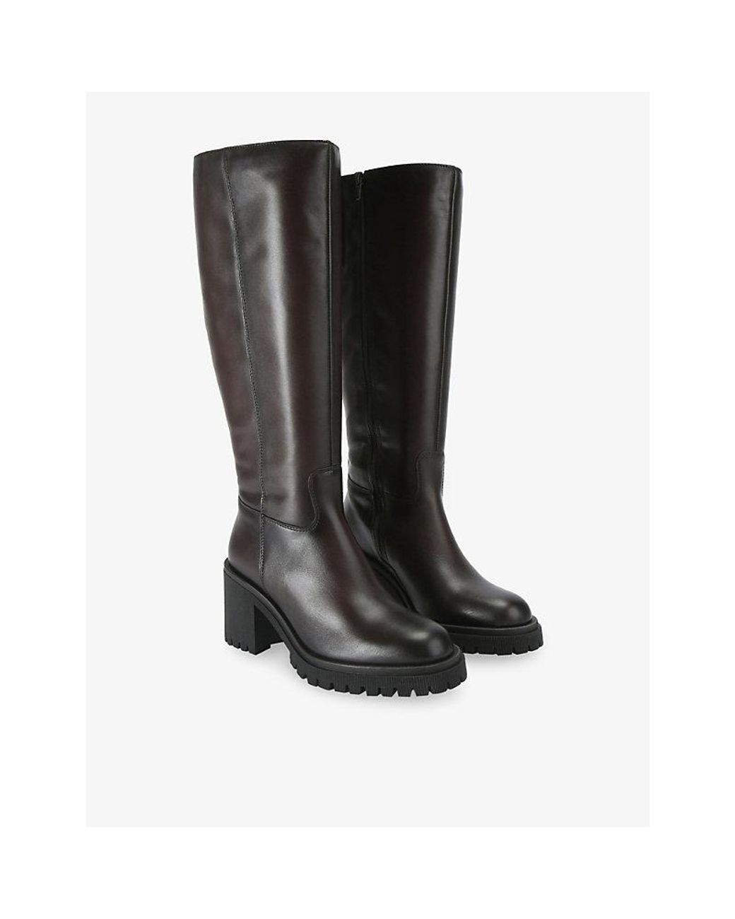 Carvela Kurt Geiger Black Mega Knee-High Leather Boots