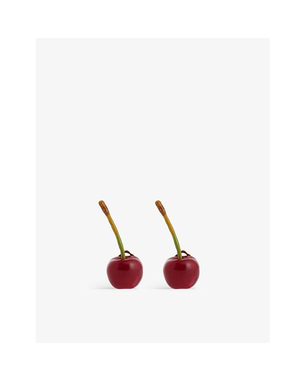 Jacquemus Cherry Brass And Enamel Earrings in Red | Lyst