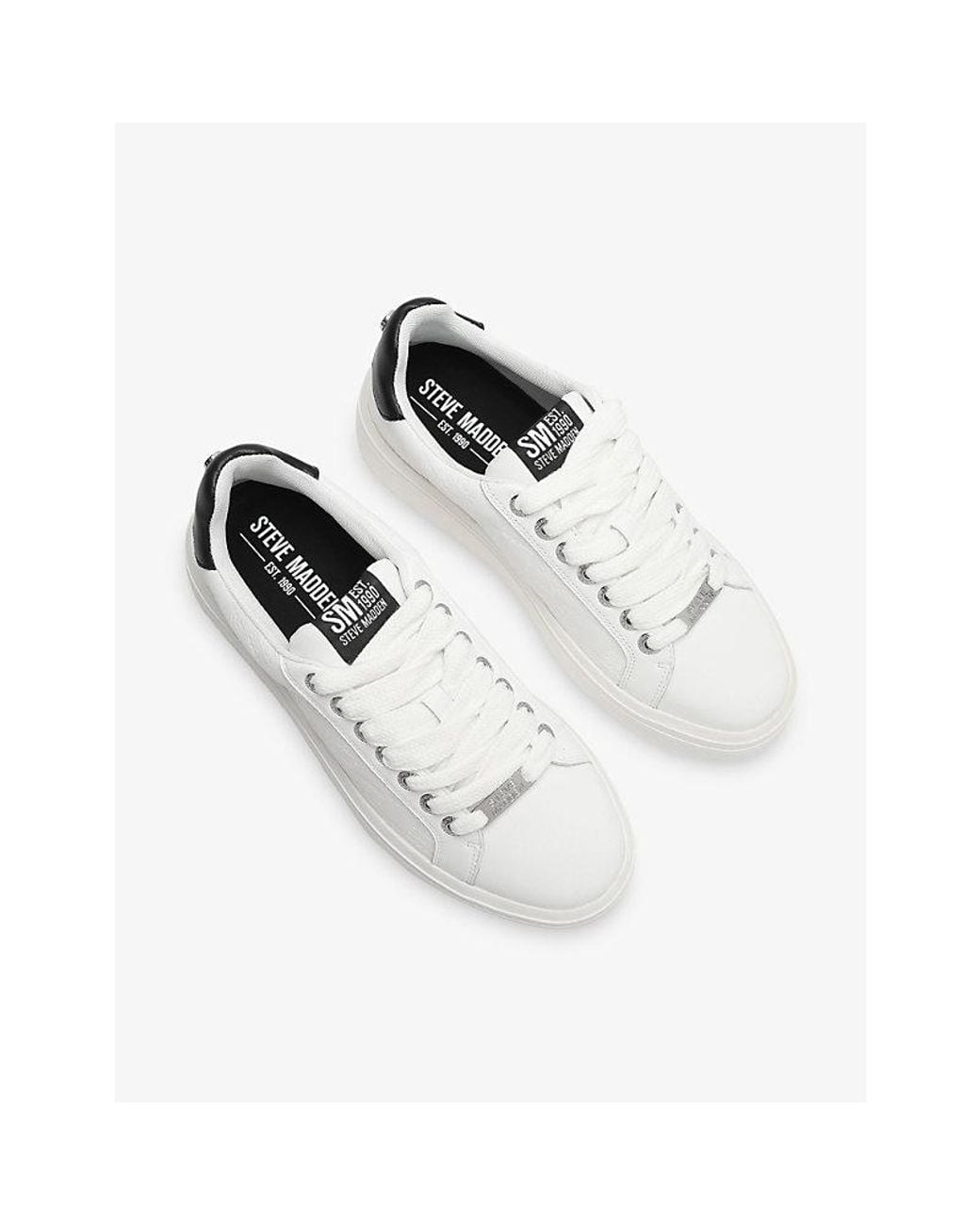 Steve Madden White Razoredge Leather Trainers for men