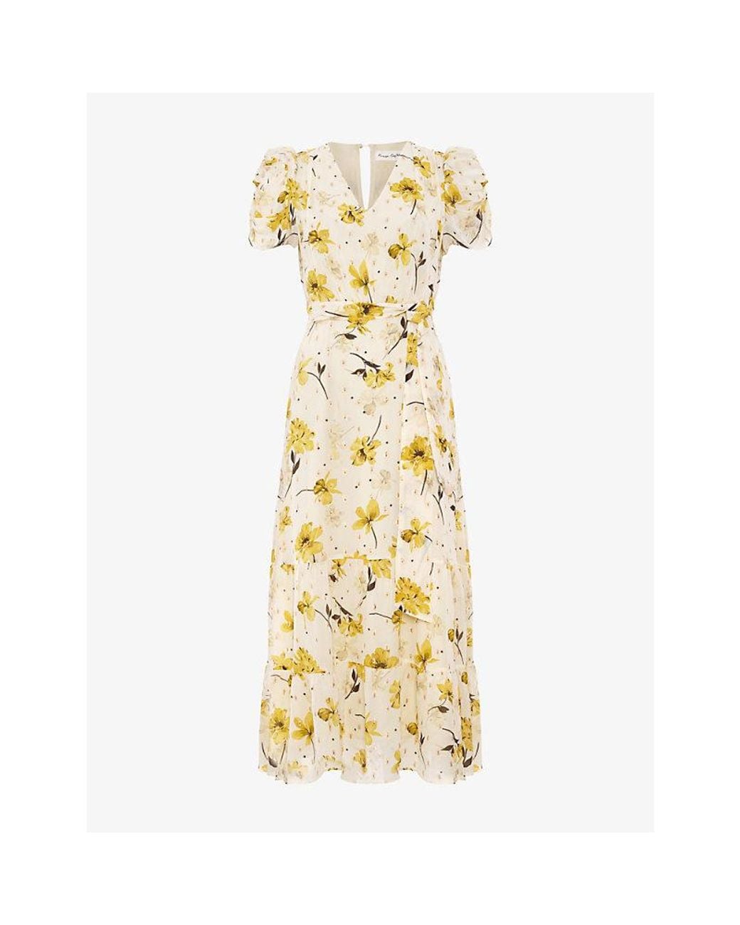 Phase Eight Metallic Azalea Floral Fil Coupé Woven Midi Dress
