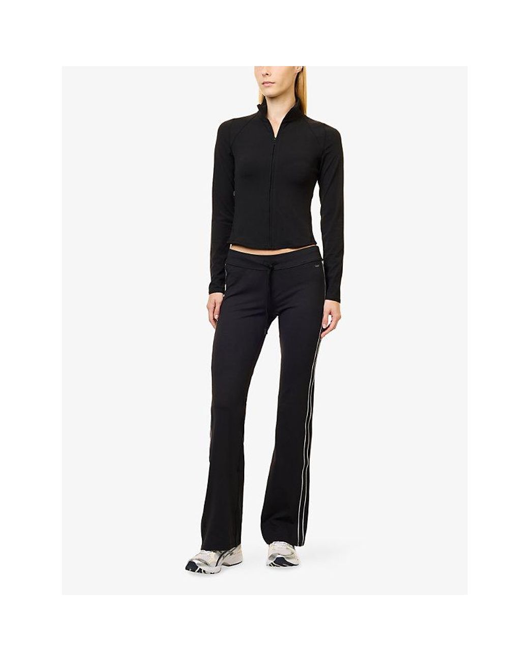 vuori Blue Allthefeels High-Neck Stretch-Woven Zip-Up Top