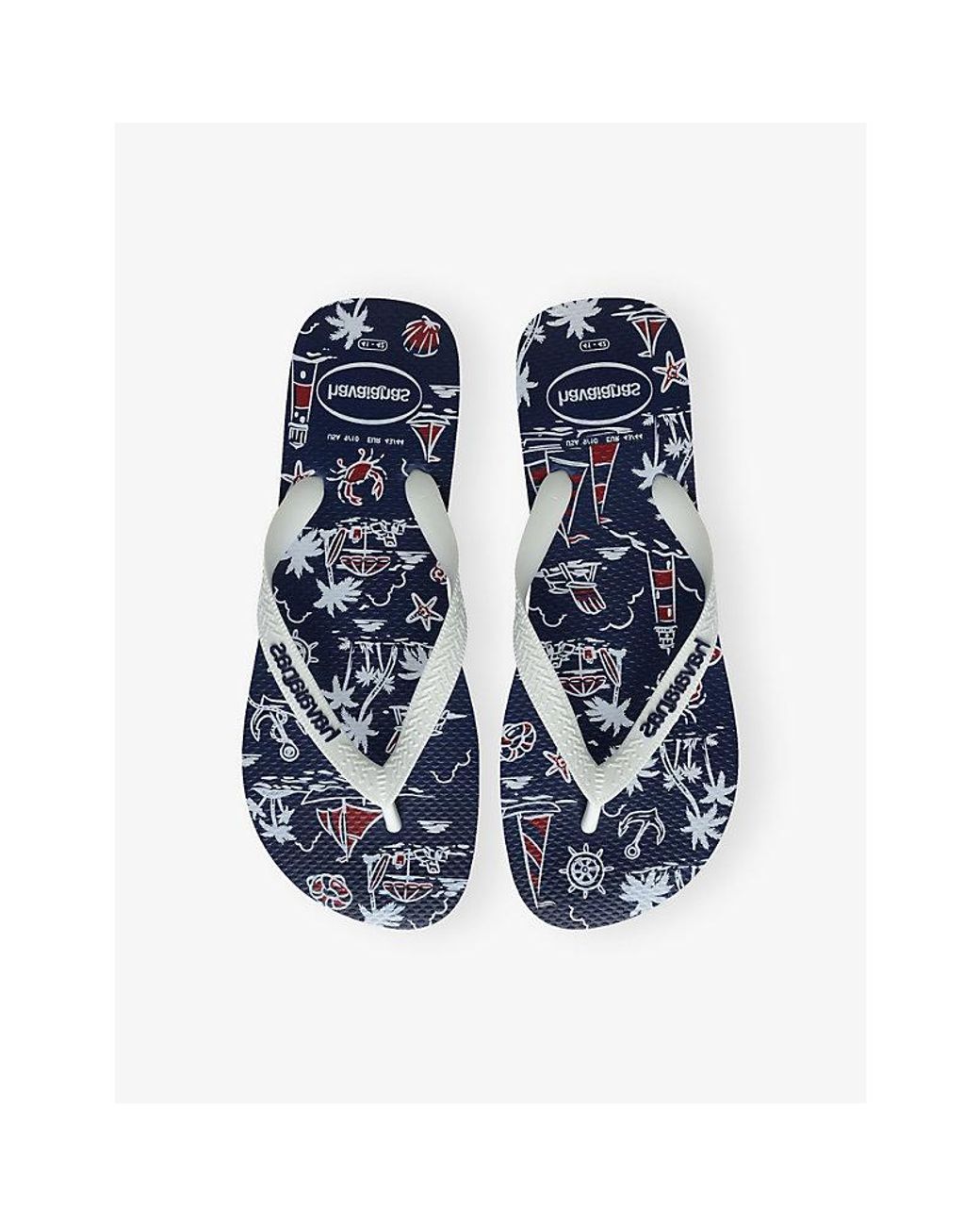 Havaianas Blue Top Nautical Rubber Flip-Flops