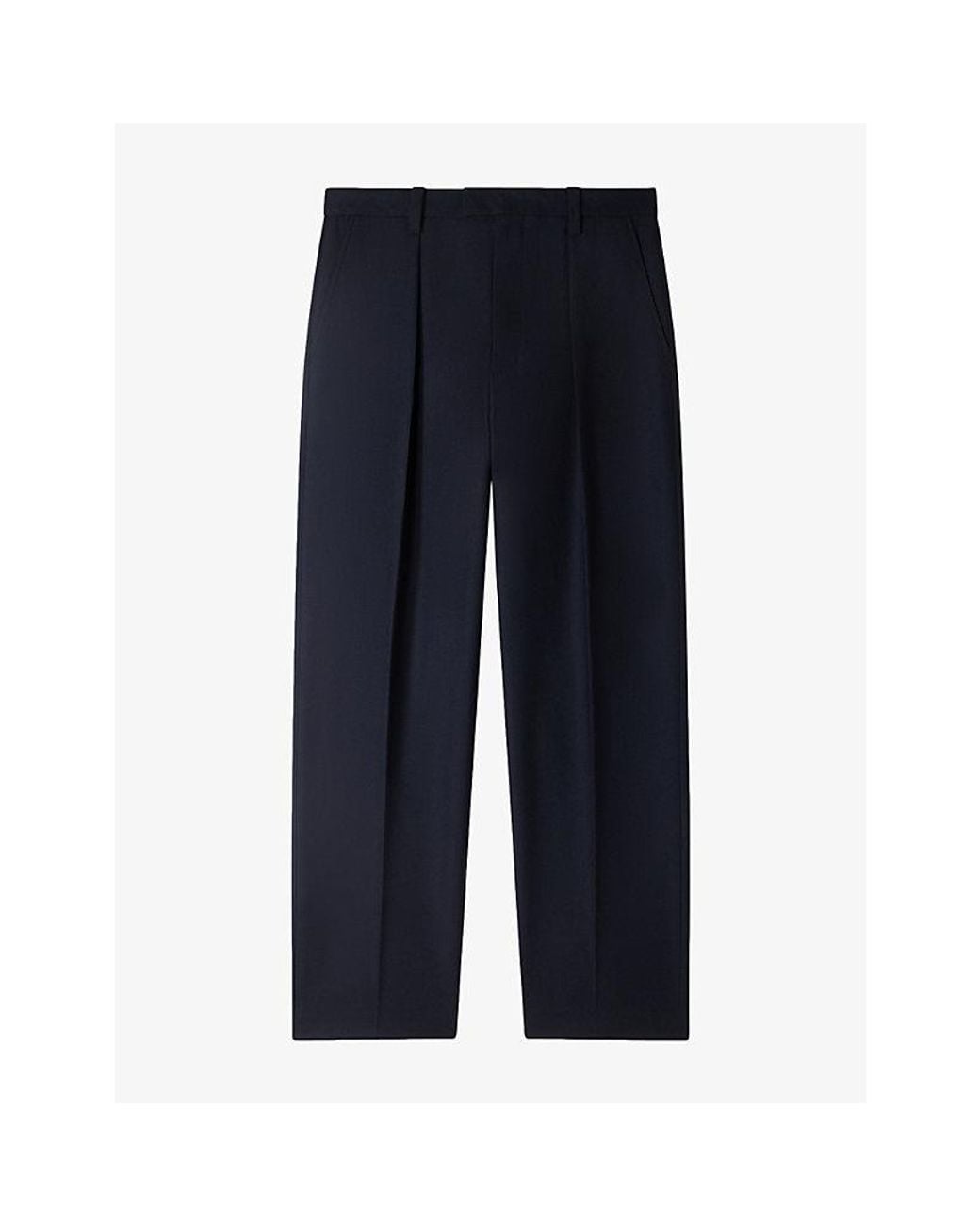 Sandro Blue Tailored Wide-Leg Wool Trousers for men