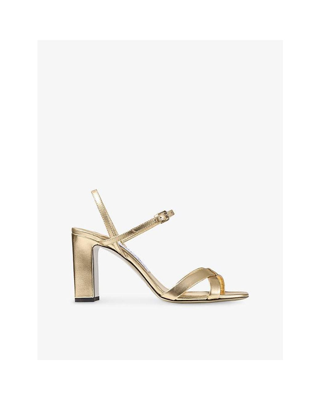 Jimmy Choo Elsy 85 Metallic Leather Sandals