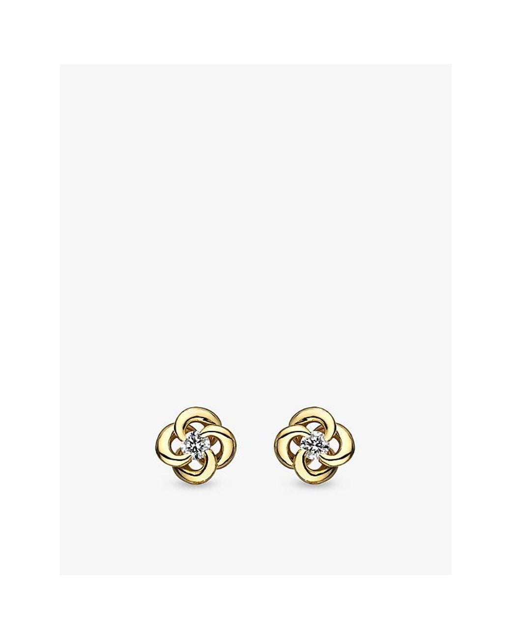 Shaun Leane Metallic Entwined Petal 18Ct- And Diamond Stud Earrings