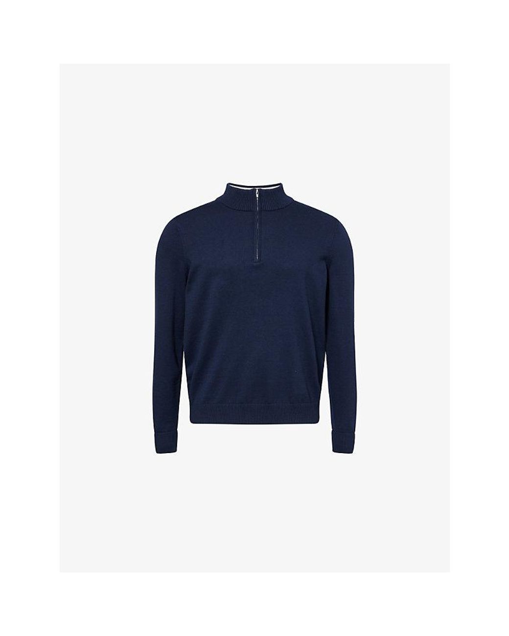 G/FORE Quarter-Zip Stripe-Collar Cotton-Blend Jumper in Blue for Men | Lyst