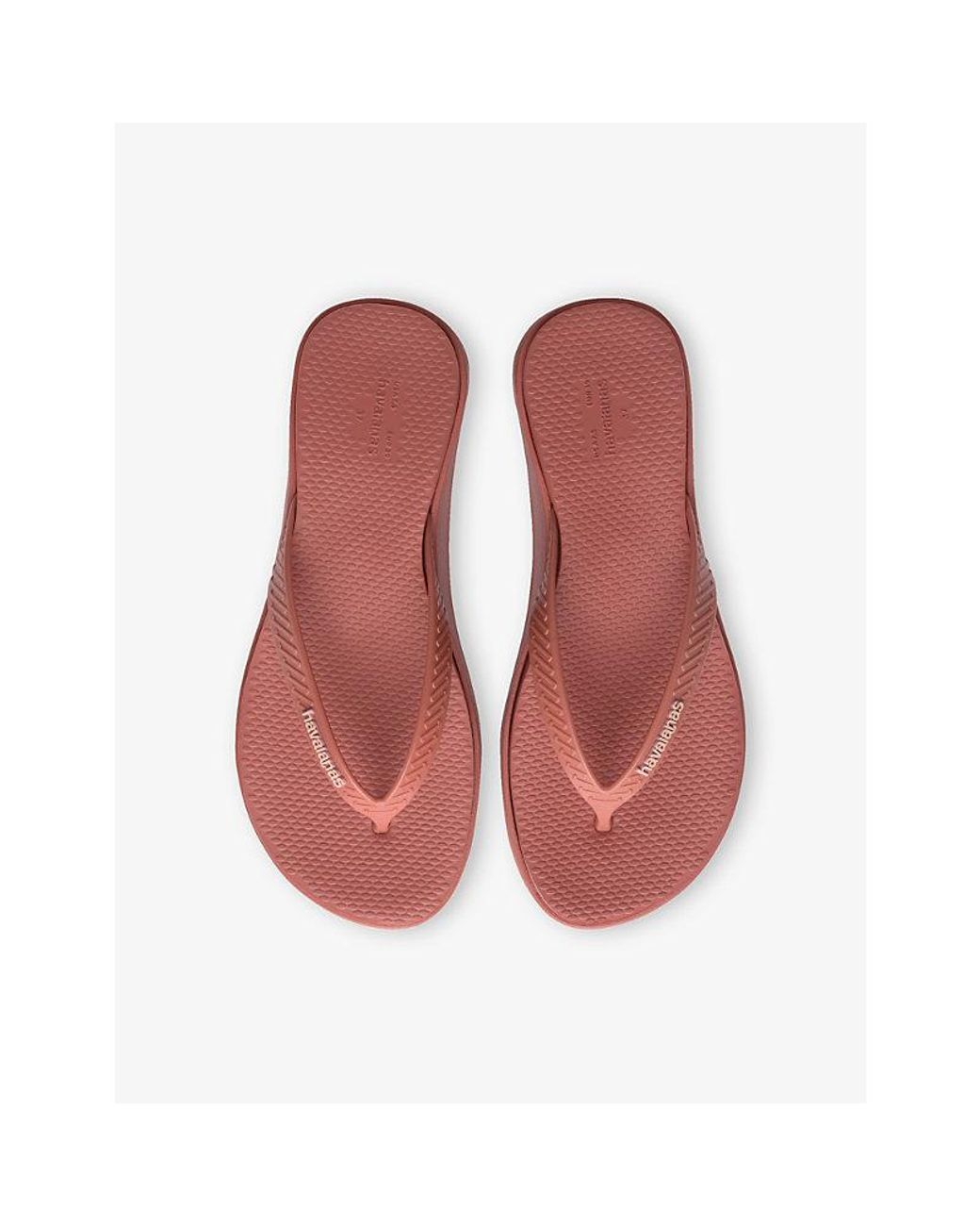 Havaianas Red High Platform Rubber Flip-Flops