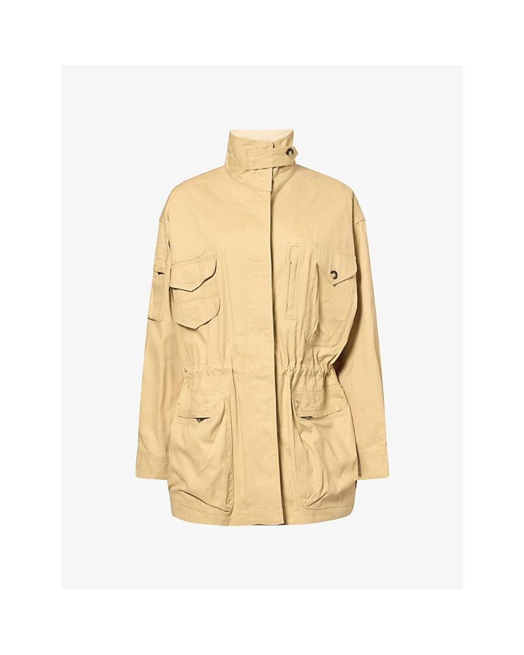 Isabel Marant Metallic Isane Zip-Pocket Cotton Parka Jacket