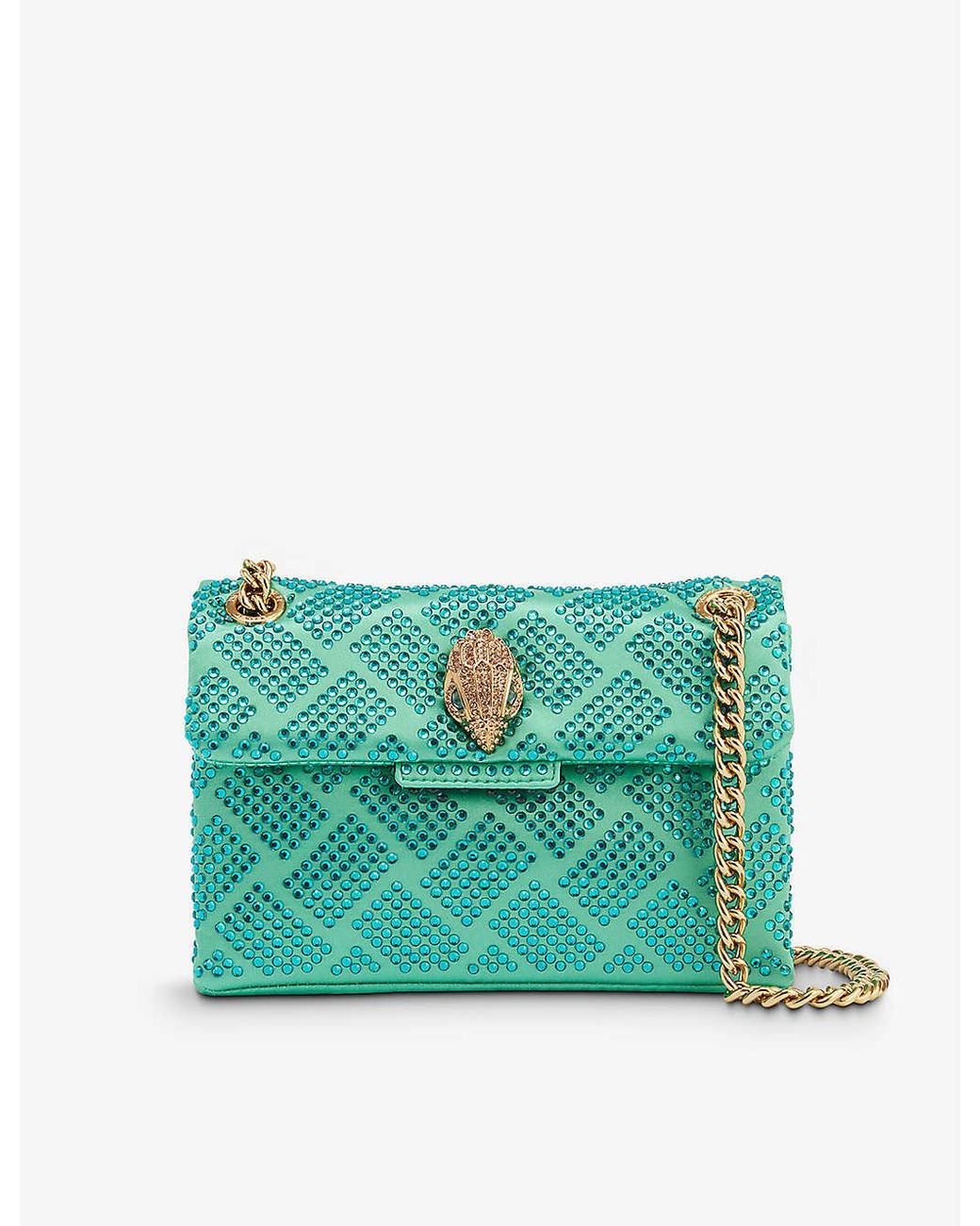 Kurt Geiger Kensington Mini Crystal-embellished Woven Cross-body Bag in ...