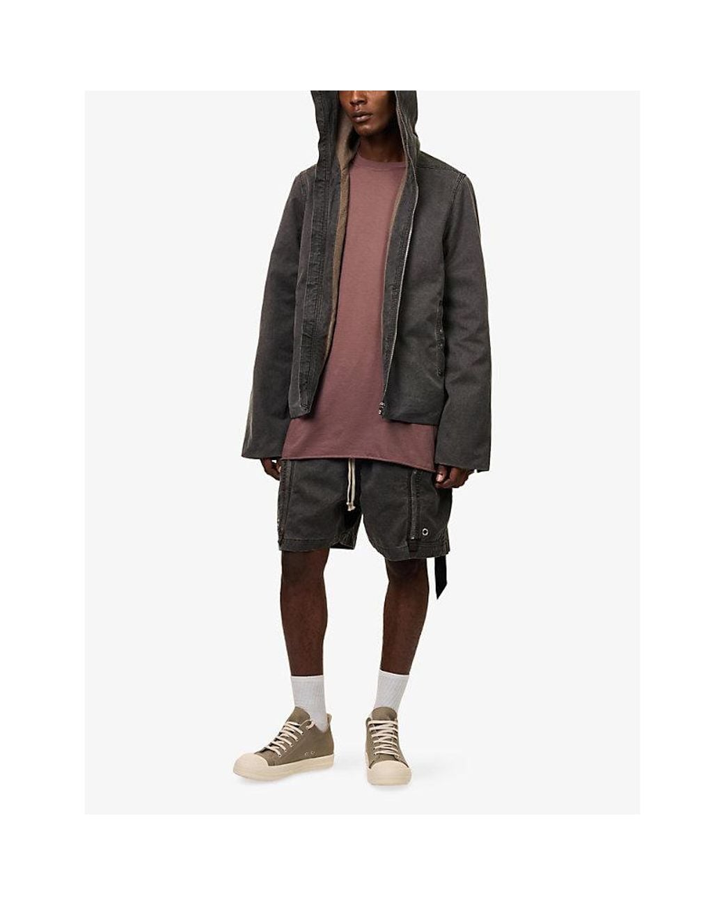 Rick Owens Gray Gimp Zip-Up Denim Jacket for men
