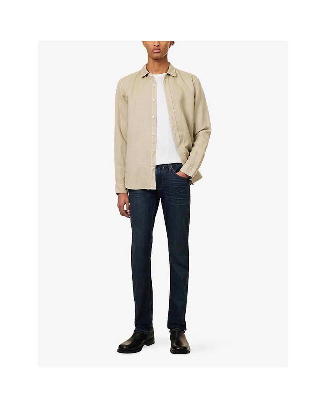 PAIGE Blue Transcend Federal Slim Straight-Leg Stretch-Denim Jeans for men