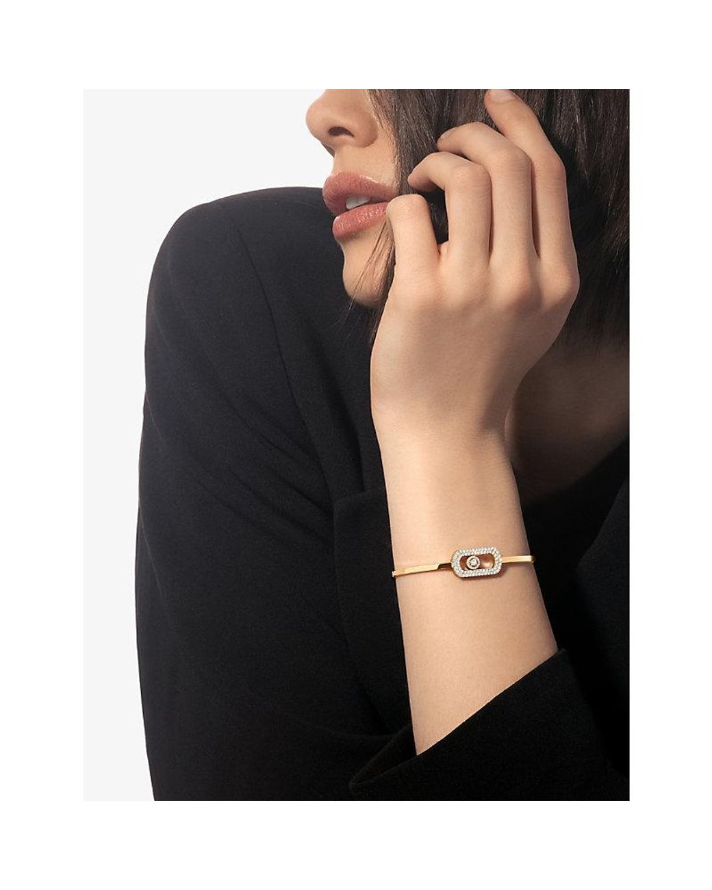Messika Metallic So Move Pavé 18Ct And 0.67Ct Diamond Bangle