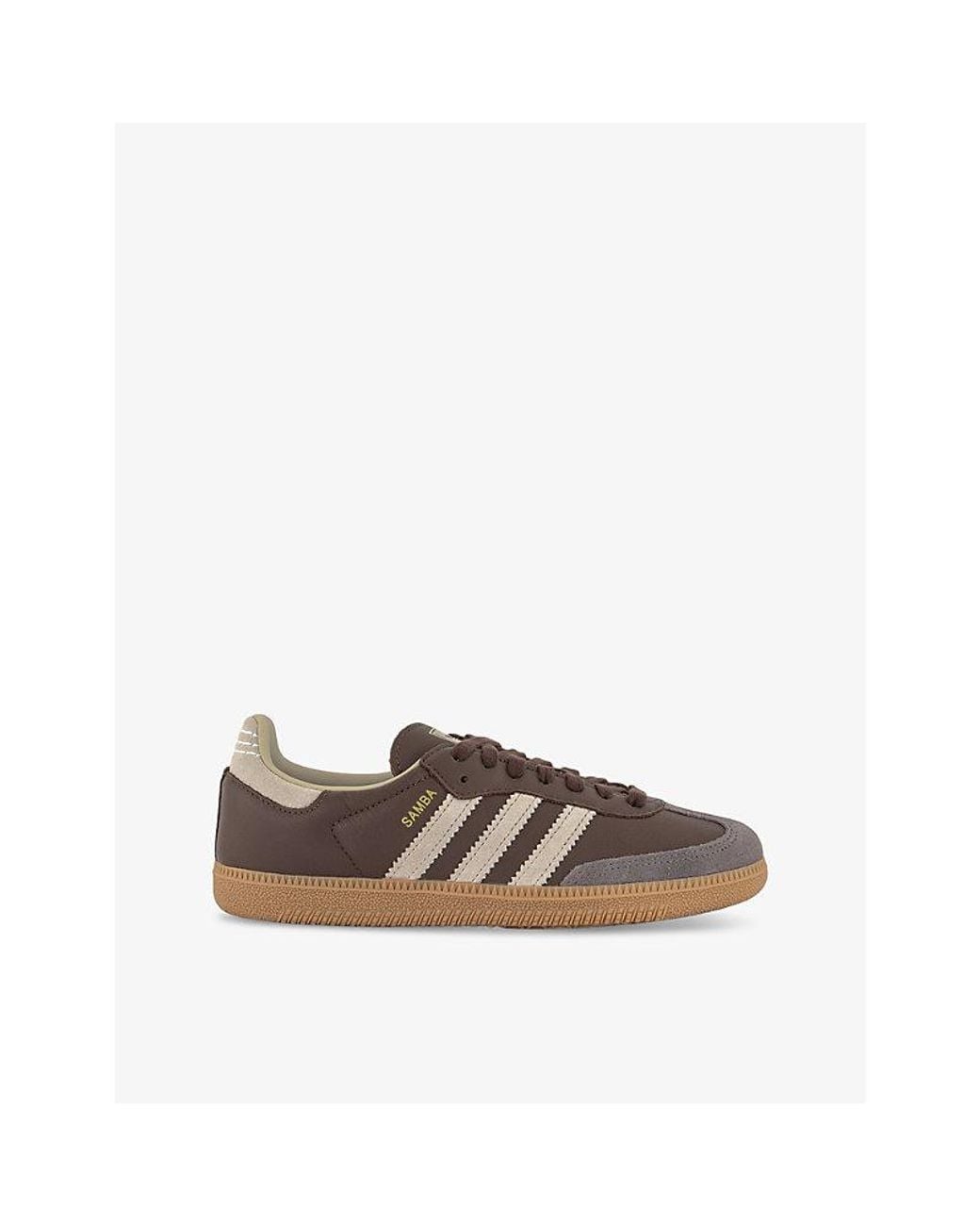 Adidas Brown Samba Og Logo-Embellished Leather Low-Top Trainers