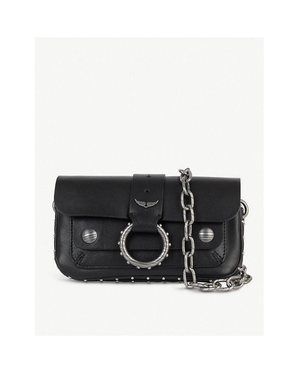 Zadig & Voltaire Kate Wallet Studded Leather Crossbody Bag in Black Lyst