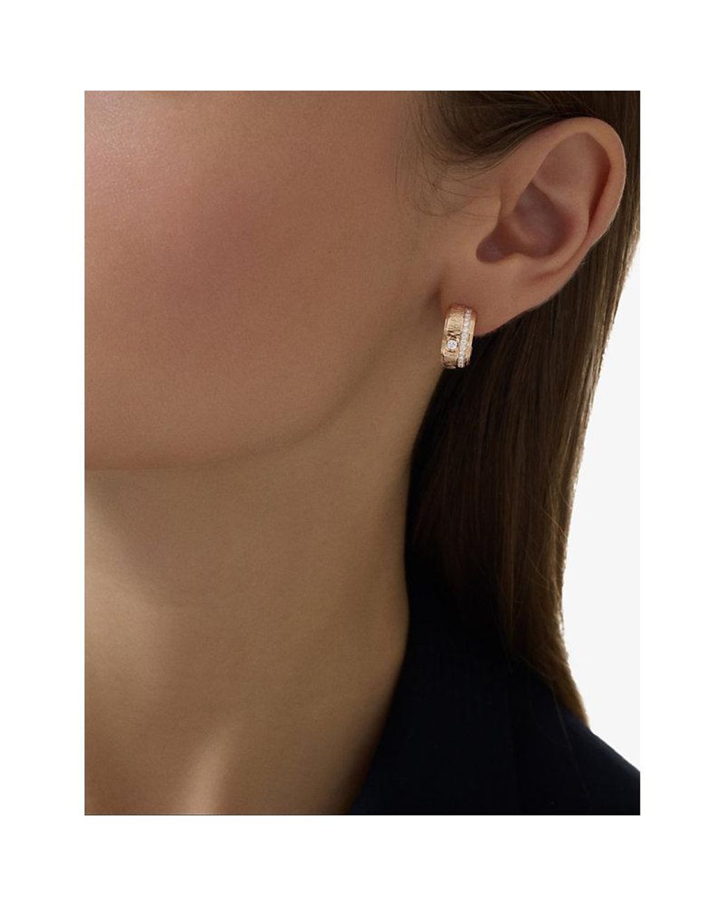 Piaget Metallic Possession 18Ct Rose- And 0.34Ct Brilliant-Cut Diamond Hoop Earrings