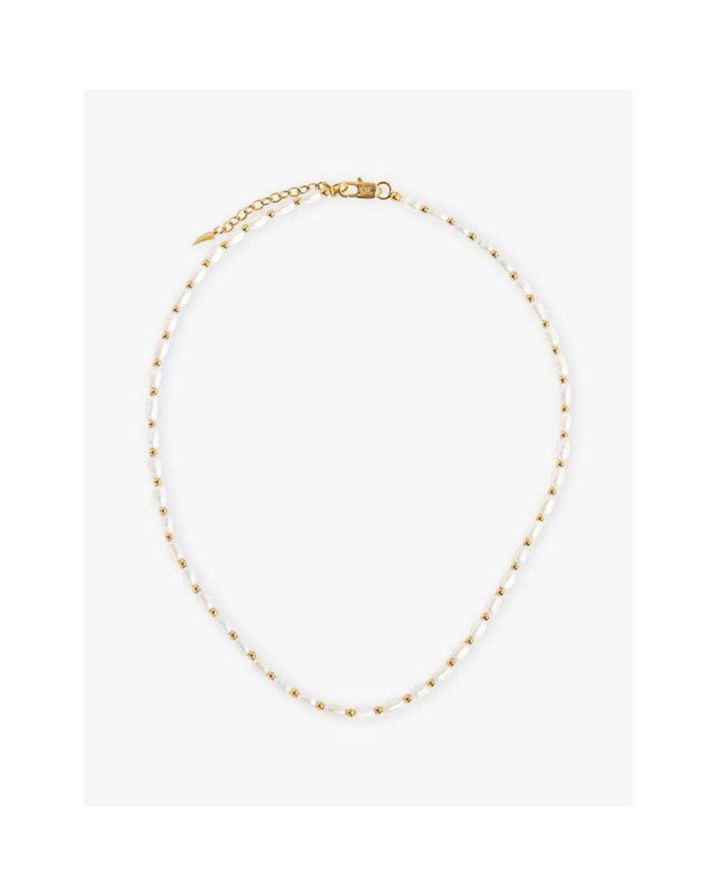 Missoma Metallic Seed Pearl Beaded 18Ct-Plated Brass Choker Necklace