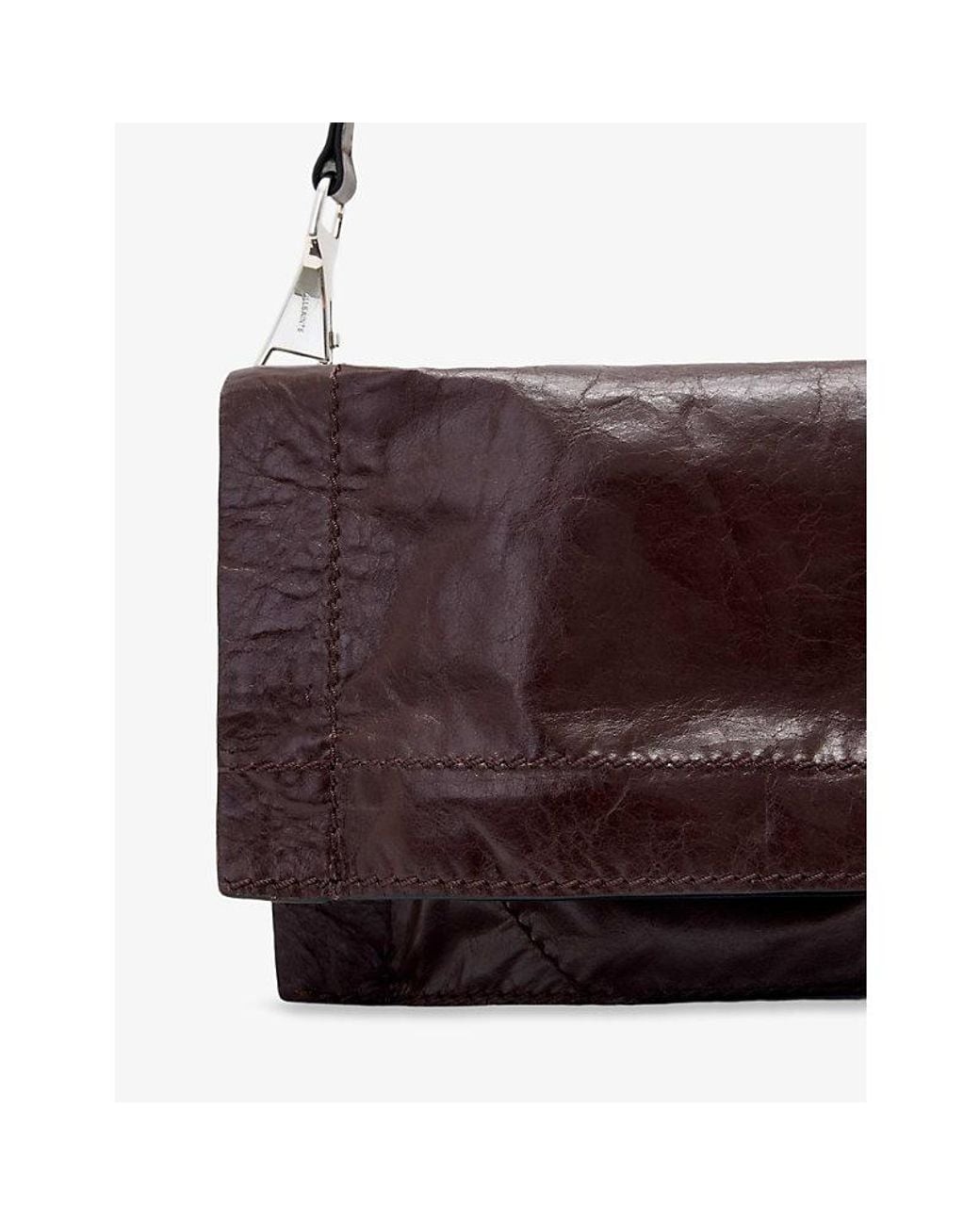 AllSaints Red Lutece Small Leather Cross-Body Bag