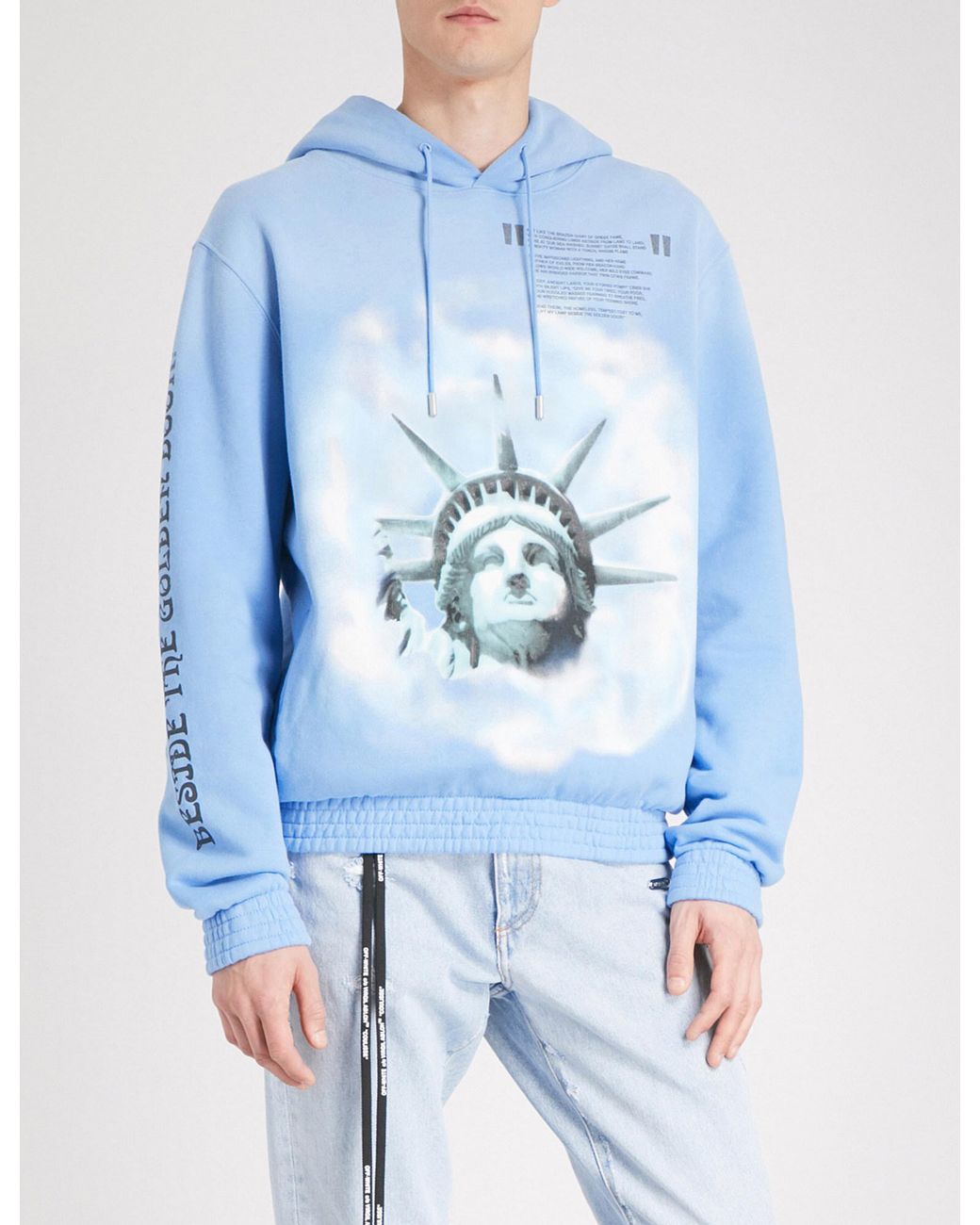 Off-White c/o Virgil Abloh Statue Of Liberty Hoodie in Blue for