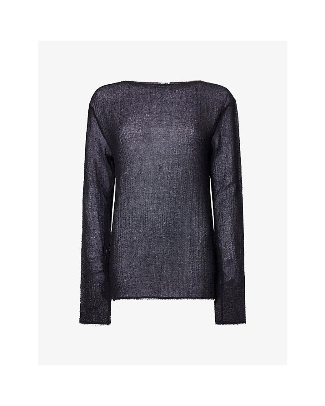 Ruohan Blue Alba Semi-Sheer Wool Top