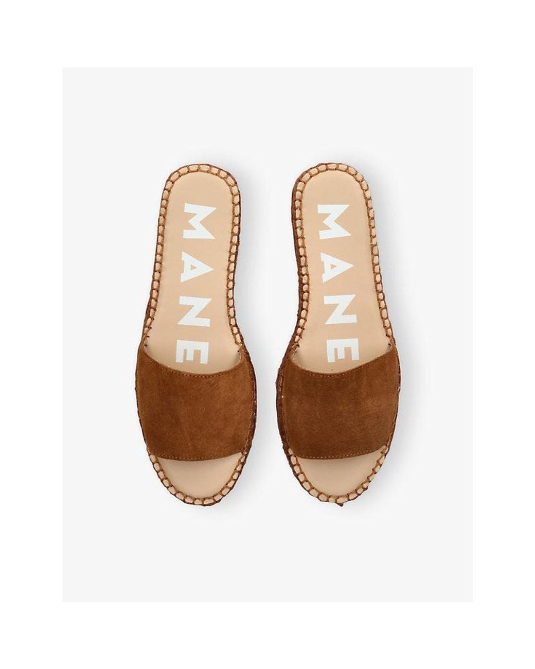 Manebí Brown Chunky Suede Espadrille Slides