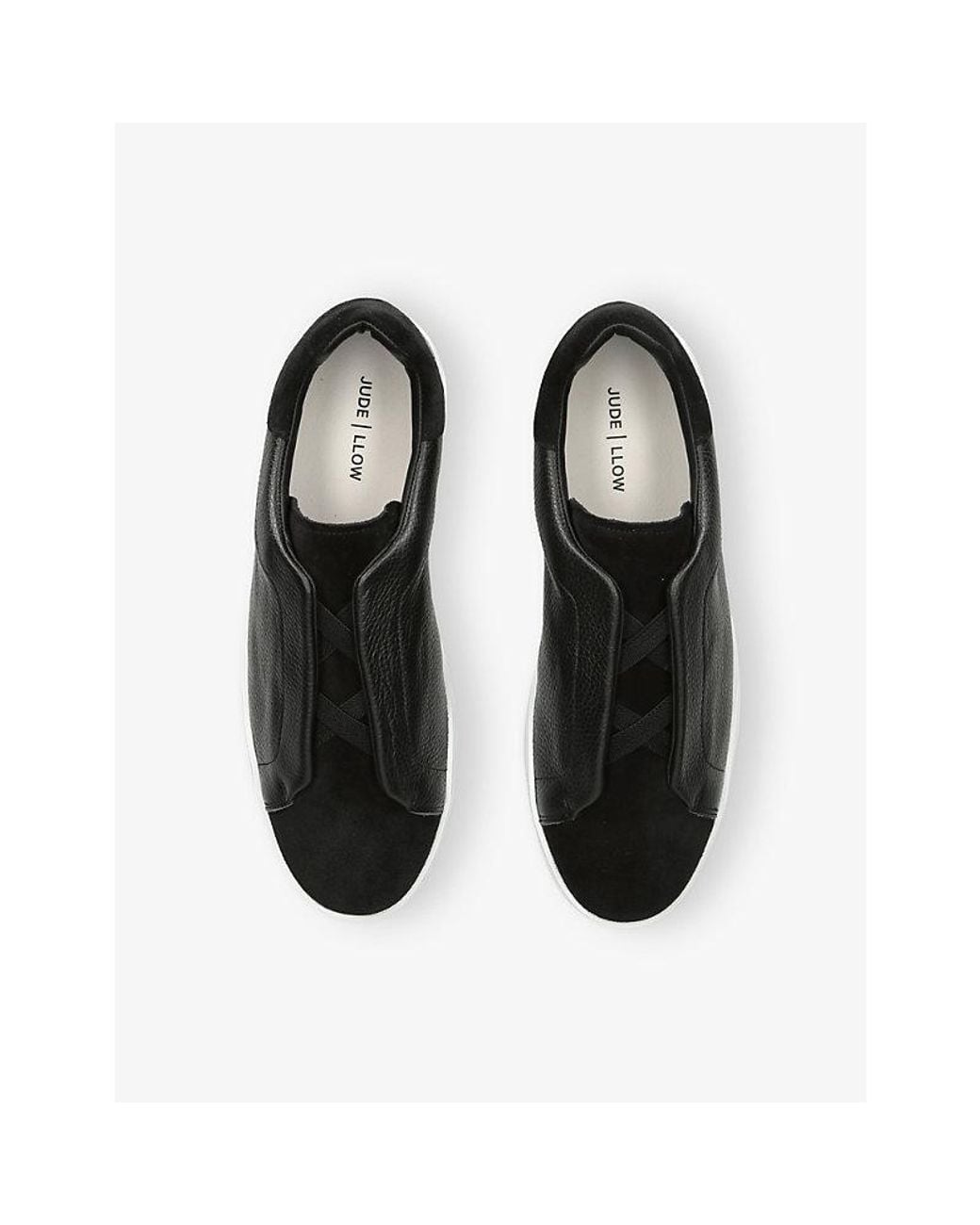 Jude Llow Black Luca Leather And Suede Trainers for men
