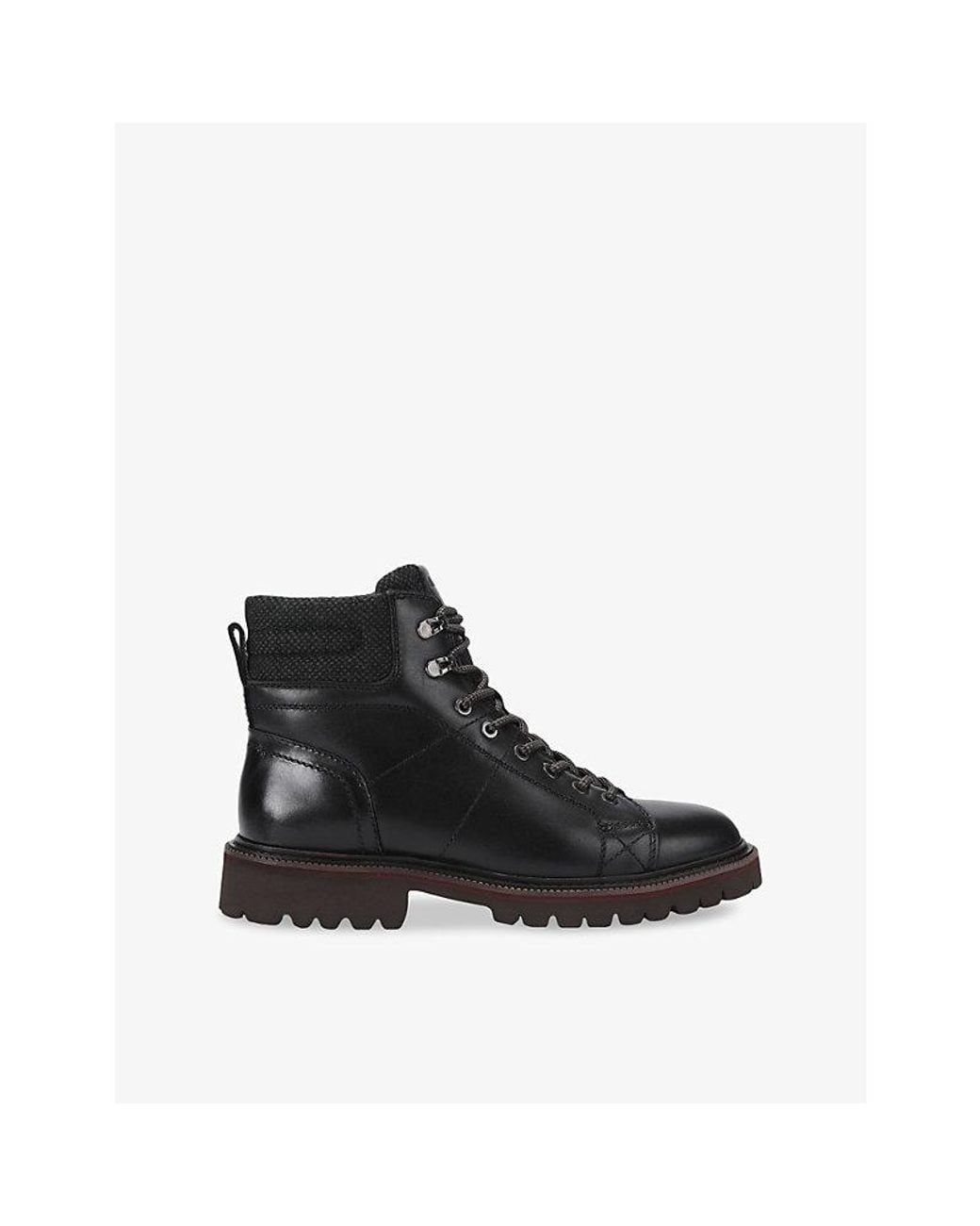 Steve Madden Black Axton Leather Ankle Boots for men