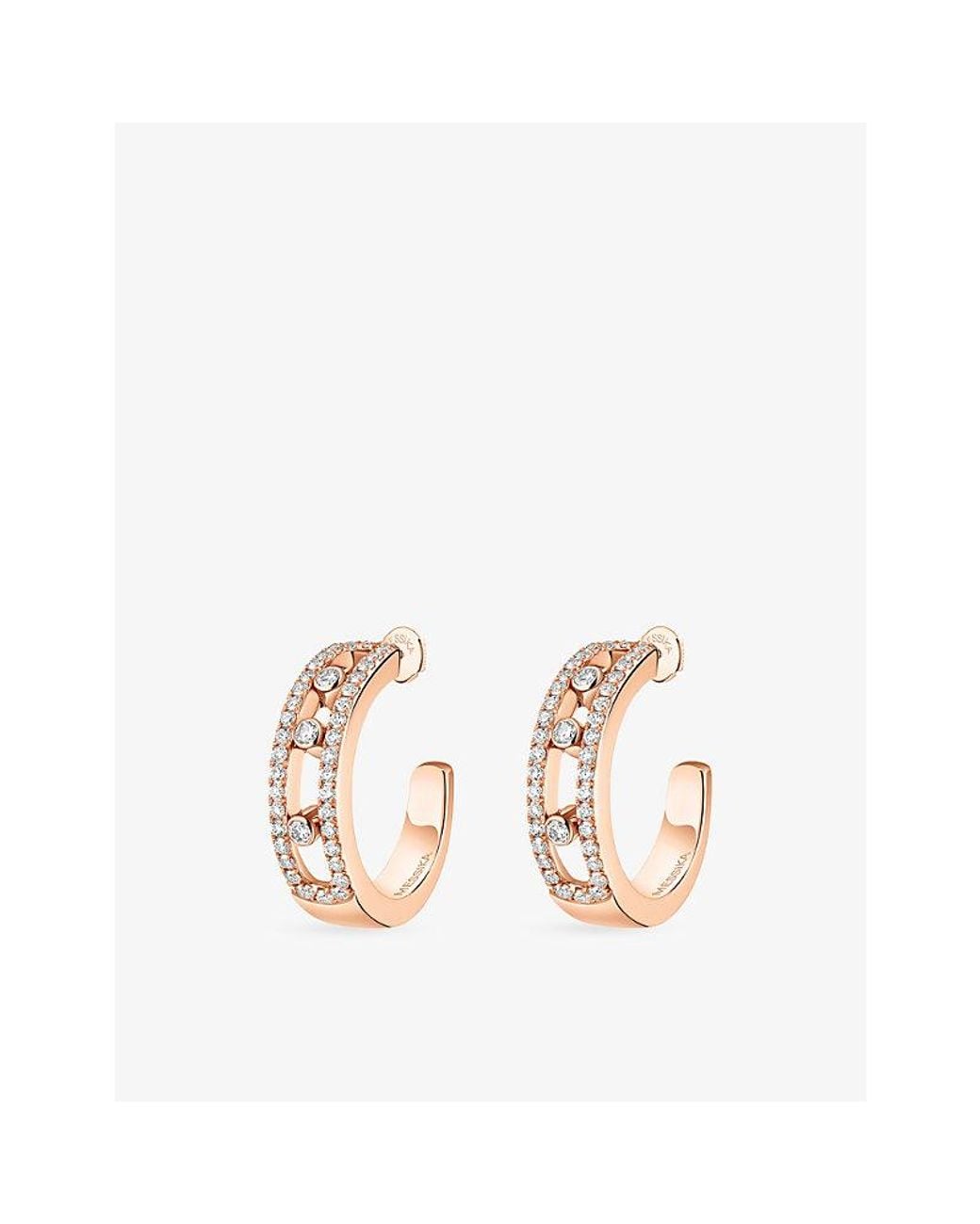 Messika Metallic Move Classique 18Ct And 0.52Ct Diamond Hoop Earrings