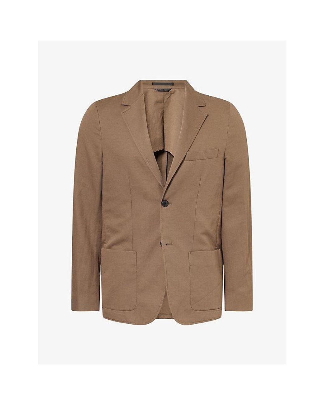 Sunspel Brown Unstructured Cotton-Linen Blazer for men