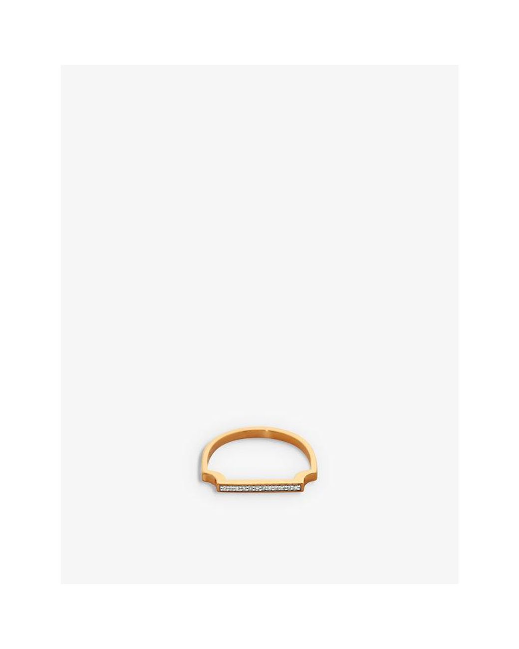 Monica Vinader White Mv Signature 18Ct Vermeil And 0.036Ct Diamond Slim Ring