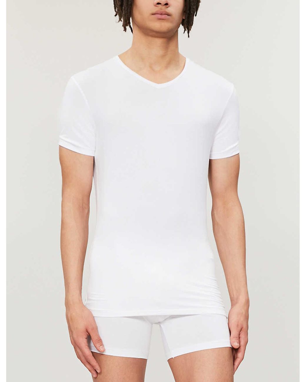 Derek Rose Men's White V-neck Modal T-shirt for Men - Save 1% - Lyst