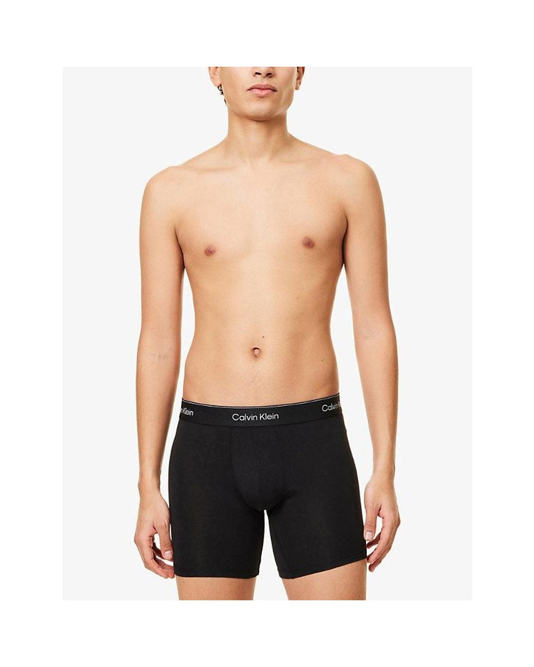 Calvin Klein Gray Icon Logo-Waistband Pack Of Three Stretch-Cotton Boxer Briefs for men