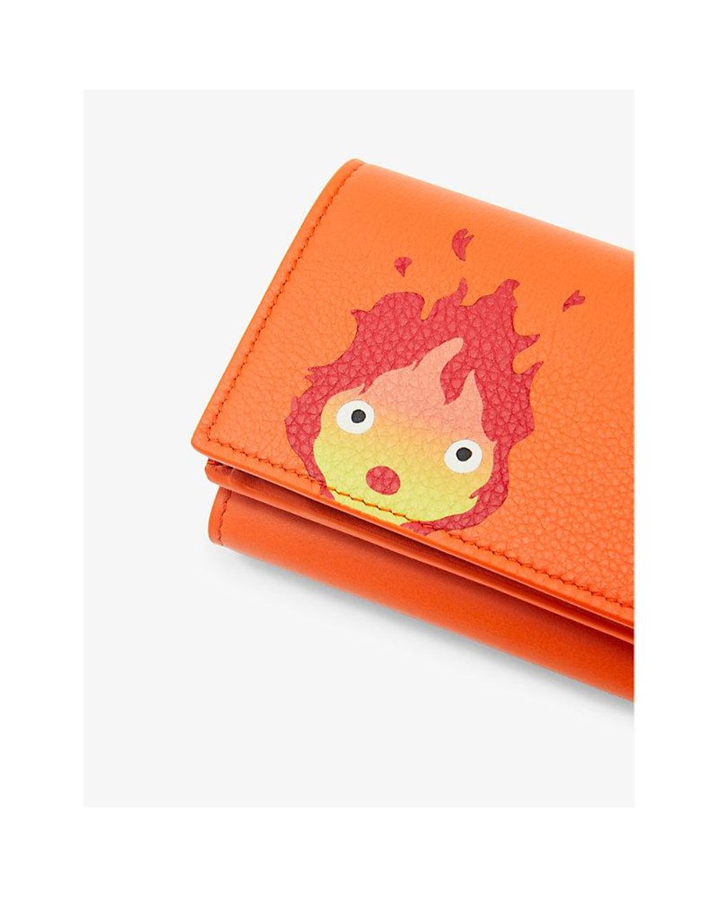 Loewe X Howl's Moving Castle Calcifer Leather Wallet in Orange | Lyst