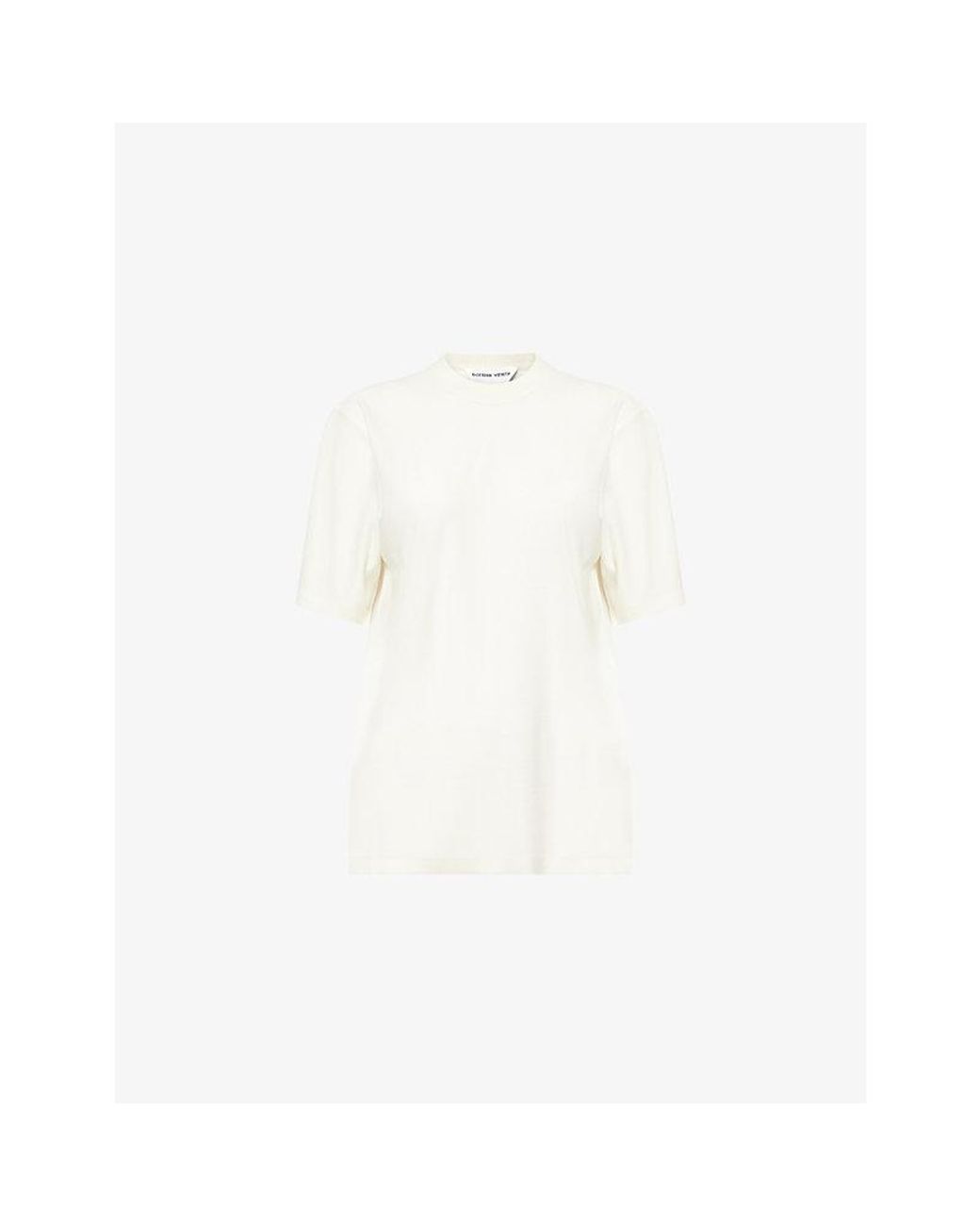 Bottega Veneta White Rleaxed-Fit Round-Neck Cashmere-Knit T-Shirt